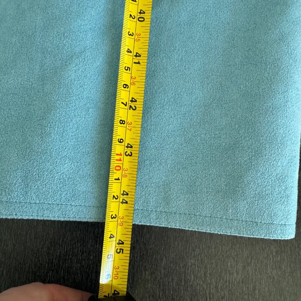 Vintage Shannon Rodgers For Jerry Silverman Teal Suede Dress Belt/Flower USA Mad - Picture 8 of 9